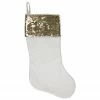 Northlight 20" Gold And White Reversible Sequin Cuff Christmas Stocking