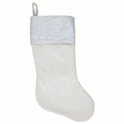 Northlight 20" Gold And White Reversible Sequin Cuff Christmas Stocking -Northlight Shop northlight lt90731 2 sample gold 70579.1666434630