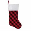 Northlight 20" Red And Black Buffalo Plaid Christmas Stocking With Faux Fur Cuff