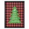 Northlight 16" Red And Black Buffalo Plaid Christmas Tree Shadow Box Wall Plaque