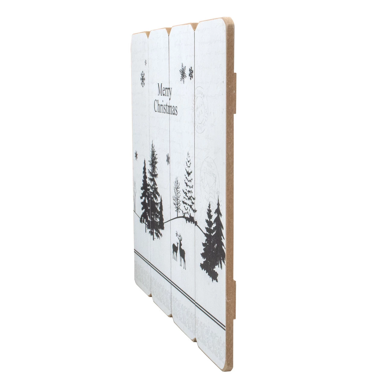 Northlight 16” White Merry Christmas Post Card Winter Scene Wooden Wall Sign 5 Northlight 16” White Merry Christmas Post Card Winter Scene Wooden Wall Sign - Image 5