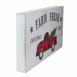Northlight 16" Farm Fresh Black And Red Buffalo Plaid Farm Truck Wooden Christmas Sign -Northlight Shop northlight mu90974 2 sample 25735.1607569035