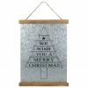 Northlight 16" We Wish You A Merry Christmas Galvanized Sheet Metal Hanging Wall Sign