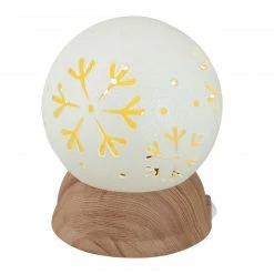 Northlight 6.5" Lighted White And Brown Globe With Snowflakes -Northlight Shop northlight mw20x1217 2 45241.1603850966