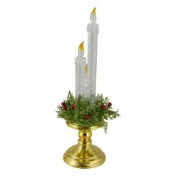 Northlight 14.5" Lighted Water Candle On A Gold Base With Berries -Northlight Shop northlight mw20x1243 2 86849.1664901052