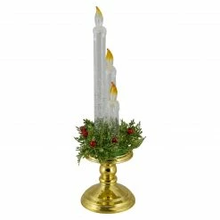 Northlight 14.5" Lighted Water Candle On A Gold Base With Berries -Northlight Shop northlight mw20x1243 3 89611.1664901052