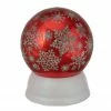 Northlight 6.5" LED Lighted Shiny Red Snowflake Water Globe Tabletop Decoration