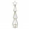 Northlight 17.5" LED Lighted B/O Gold Glittered Wire Christmas Cone Tree - Warm White Lights