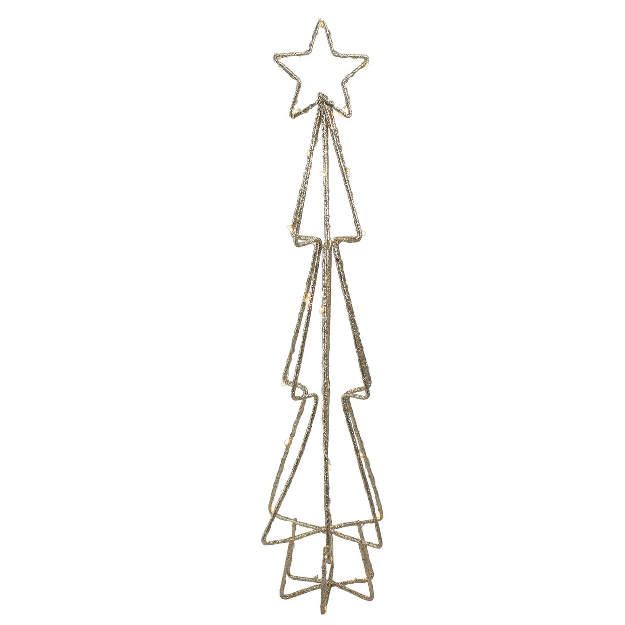Northlight 17.5" LED Lighted B/O Gold Glittered Wire Christmas Cone Tree - Warm White Lights 1 Northlight 17.5" LED Lighted B/O Gold Glittered Wire Christmas Cone Tree - Warm White Lights