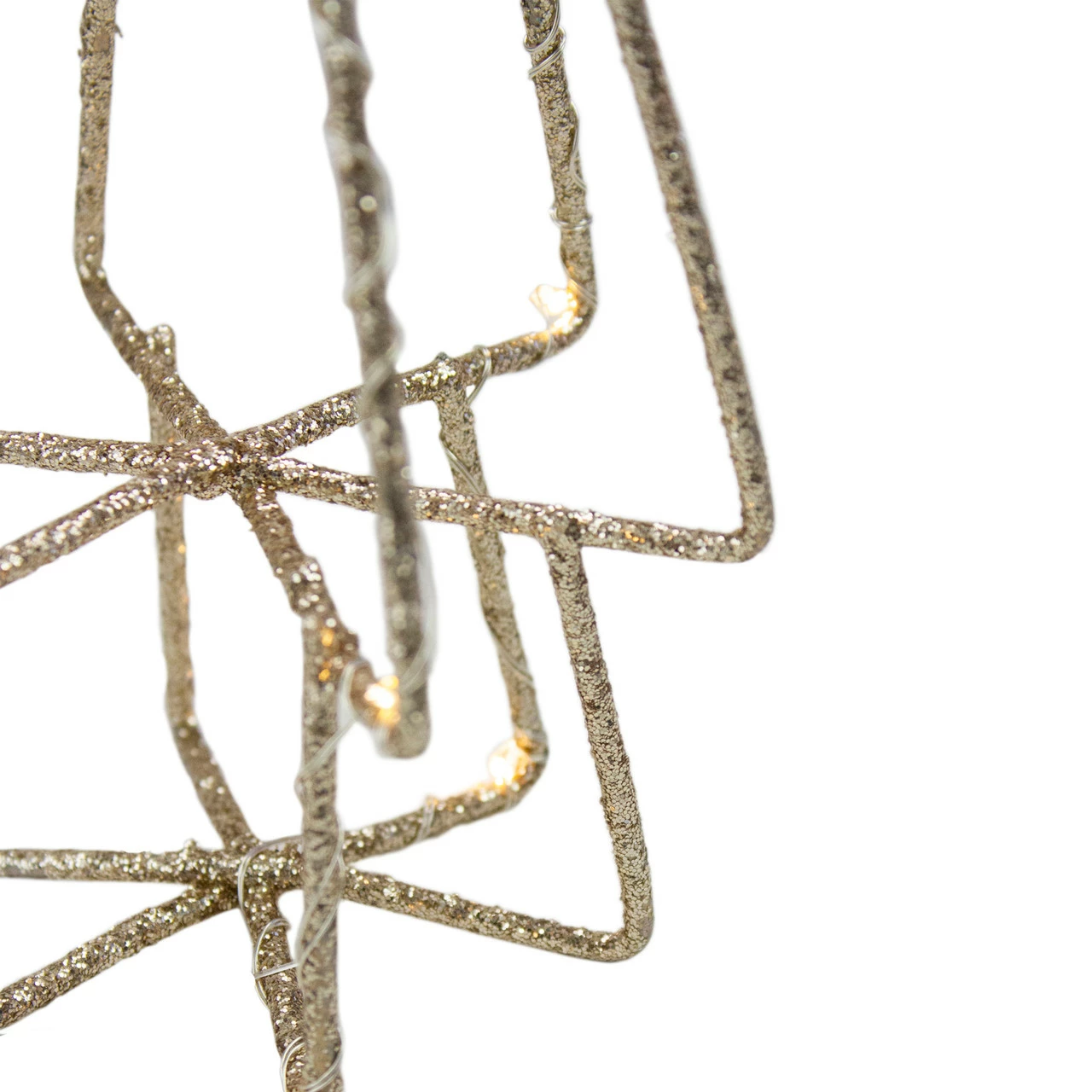 Northlight 17.5" LED Lighted B/O Gold Glittered Wire Christmas Cone Tree - Warm White Lights 4 Northlight 17.5" LED Lighted B/O Gold Glittered Wire Christmas Cone Tree - Warm White Lights - Image 4