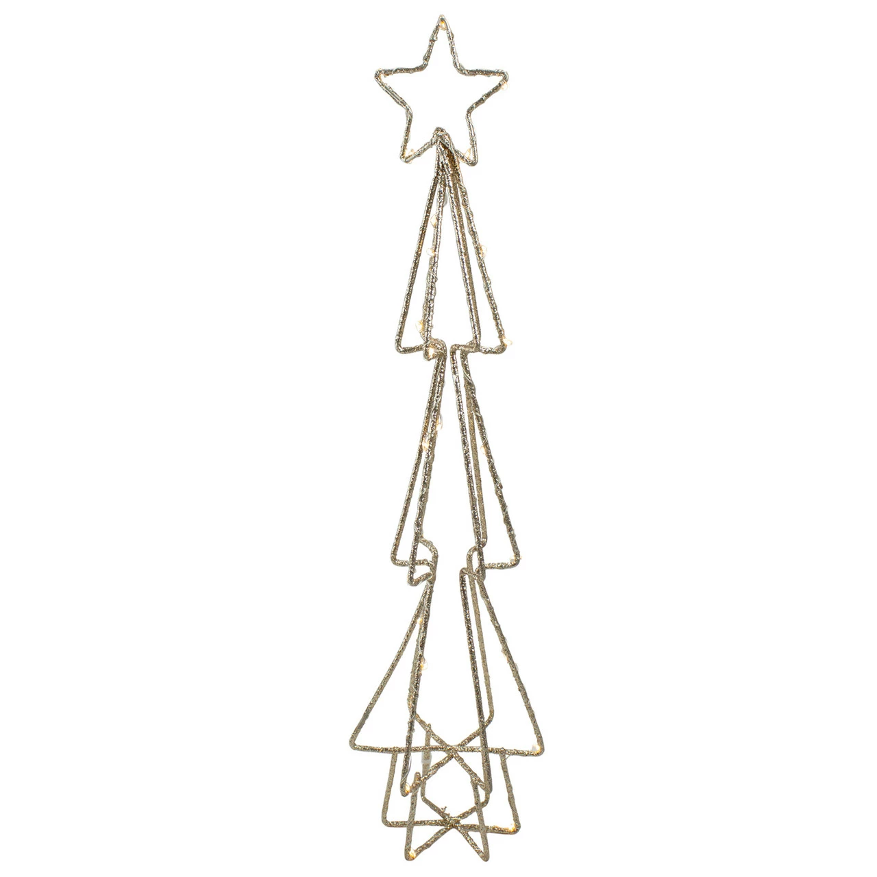 Northlight 17.5" LED Lighted B/O Gold Glittered Wire Christmas Cone Tree - Warm White Lights 5 Northlight 17.5" LED Lighted B/O Gold Glittered Wire Christmas Cone Tree - Warm White Lights - Image 5