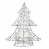 Northlight 15.25" LED Lighted B/O Silver Wire And Bead Christmas Tree - Warm White Lights