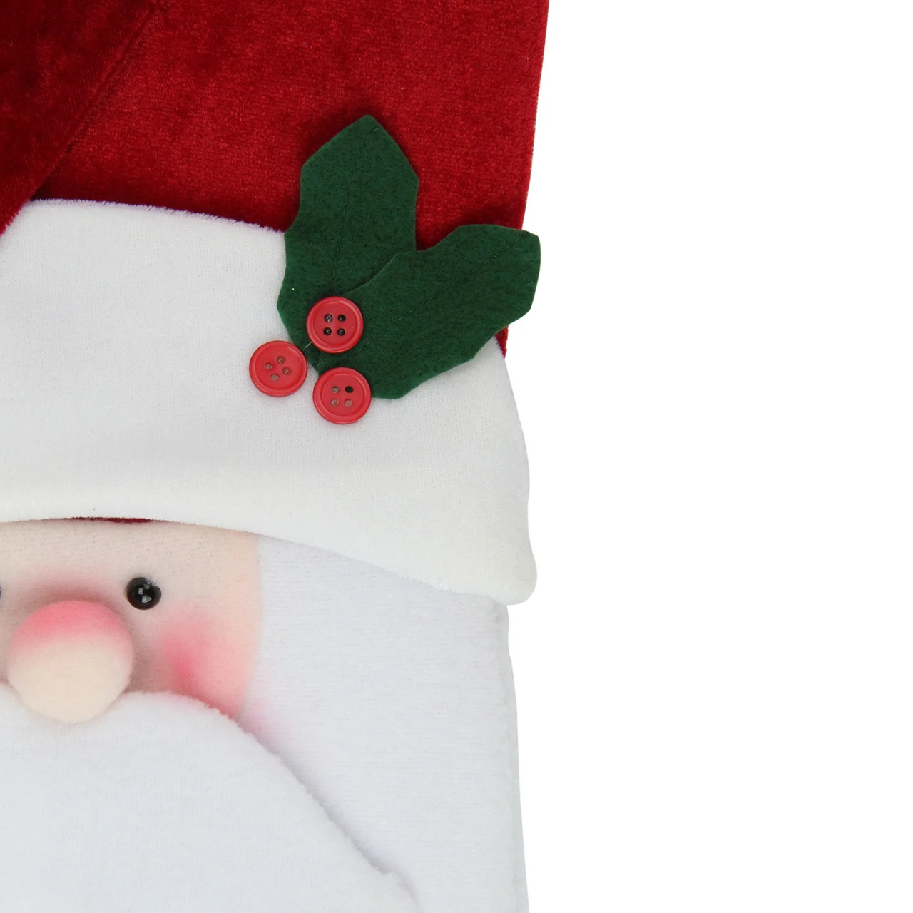 Northlight 19.25" Red And White Embroidered Ho Ho Ho Santa Face Christmas Stocking 4 Northlight 19.25" Red And White Embroidered Ho Ho Ho Santa Face Christmas Stocking - Image 4