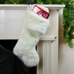 Northlight 20" Ivory White Super Soft Faux Fur Decorative Christmas Stocking -Northlight Shop northlight n35675 5 35508.1665590921