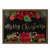 Northlight 15.75" Brown "Merry Christmas" With Poinsettias Wooden Christmas Plaque