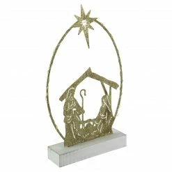 Northlight 14" LED Lighted Golden Glitter Holy Family Nativity Scene Christmas Decoration -Northlight Shop northlight nj92459 2 07815.1664901056