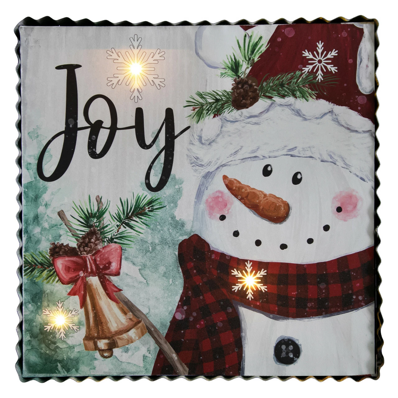 Northlight 12" LED Lighted 'Joy' Snowman Christmas Canvas Wall Art 1 Northlight 12" LED Lighted 'Joy' Snowman Christmas Canvas Wall Art