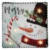 Northlight 12" LED Lighted 'Merry' Snowman Christmas Canvas Wall Art