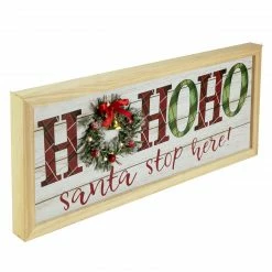 Northlight 19.75" LED Lighted Plaid 'Ho Ho Ho' Wooden Christmas Wall Sign -Northlight Shop northlight nj92464 updated 2 23088.1661885818