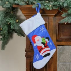 Northlight 15" Blue And Red Santa Claus With Gift Christmas Stocking -Northlight Shop northlight nl00492 3 60766.1599787103