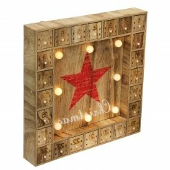 Northlight 14" Pre-Lit Brown And Red LED Advent Calendar Christmas Wall Decor -Northlight Shop northlight nl01268 3 28171.1665611031