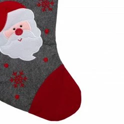 Northlight 19" Gray And Red Embroidered Santa Claus Christmas Stocking -Northlight Shop northlight nl01812 3 updated 97220.1665611927