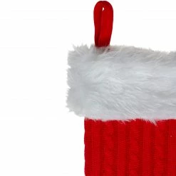 Northlight 19" Red And White Cable Knit And Faux Fur Cuff Christmas Stocking -Northlight Shop northlight nl01814 2 updated 22028.1603245200