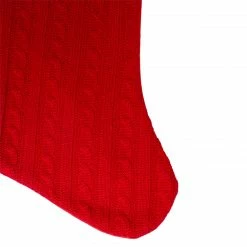 Northlight 19" Red And White Cable Knit And Faux Fur Cuff Christmas Stocking -Northlight Shop northlight nl01814 3 81818.1603245199