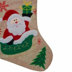 Northlight 19" Red And Green Santa Claus In Sleigh Embroidered Christmas Stocking -Northlight Shop northlight nl01823 2 51755.1603245299