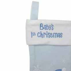 Northlight 19" Blue And White Baby's 1st Christmas Embroidered Teddy Bear Christmas Stocking 6 Northlight 19" Blue And White Baby's 1st Christmas Embroidered Teddy Bear Christmas Stocking -Northlight Shop northlight nl01825 2 updated 26349.1608350166