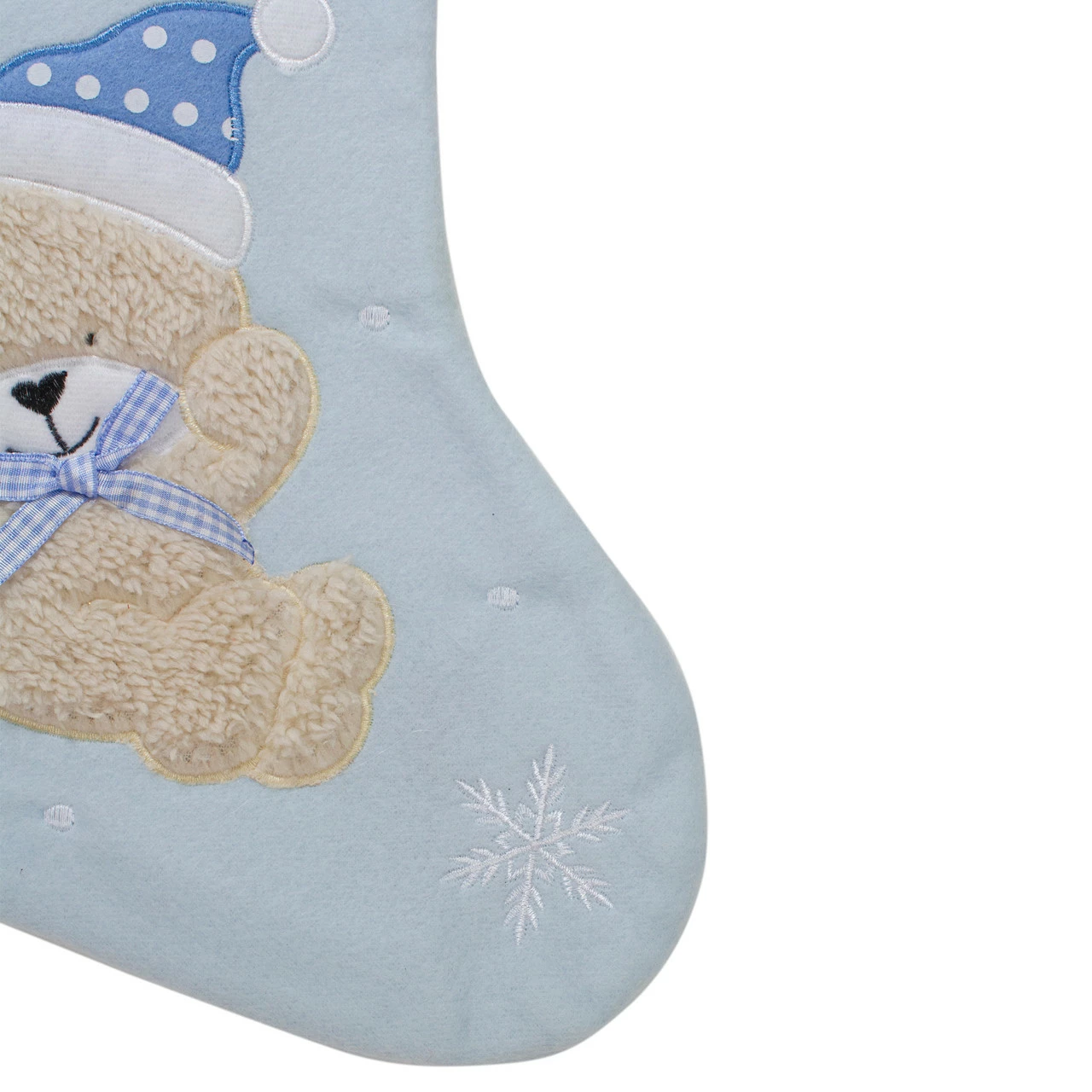 Northlight 19" Blue And White Baby's 1st Christmas Embroidered Teddy Bear Christmas Stocking 4 Northlight 19" Blue And White Baby's 1st Christmas Embroidered Teddy Bear Christmas Stocking - Image 4