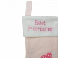 Northlight 19" Pink And White Baby's 1st Christmas Embroidered Teddy Bear Christmas Stocking 6 Northlight 19" Pink And White Baby's 1st Christmas Embroidered Teddy Bear Christmas Stocking -Northlight Shop northlight nl01826 2 updated 45382.1608349771