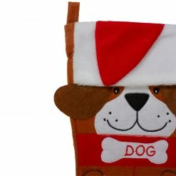 Northlight 17" Red And Brown "DOG" Embroidered Christmas Stocking With Cuff -Northlight Shop northlight nl01827 2 updated 07735.1608349967