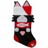 Northlight 19.5" Black And Red Embroidered Kitty Cat Christmas Stocking