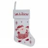 Northlight 19" Red And White "Let It Snow" Santa Claus Embroidered Christmas Stocking