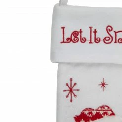 Northlight 19" Red And White "Let It Snow" Santa Claus Embroidered Christmas Stocking -Northlight Shop northlight nl01829 2 80664.1603245595