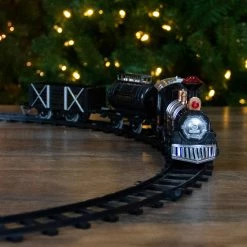 Northlight 9-Piece Battery Operated Black And Silver Lighted & Animated Classic Train Set With Sound -Northlight Shop northlight nm1429 styled 94756.1664726380