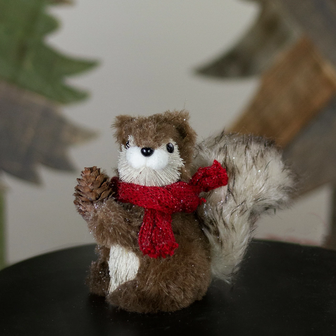 Northlight 6" Standing Squirrel With Pinecone And Red Scarf Tabletop Christmas Figurine 2 Northlight 6" Standing Squirrel With Pinecone And Red Scarf Tabletop Christmas Figurine - Image 2