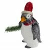 Northlight 13" Plush Penguin With Pine Branch Christmas Figure