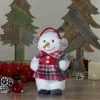 Northlight 9.5" Plush Girl Snowman With Ear Muffs Christmas Figure