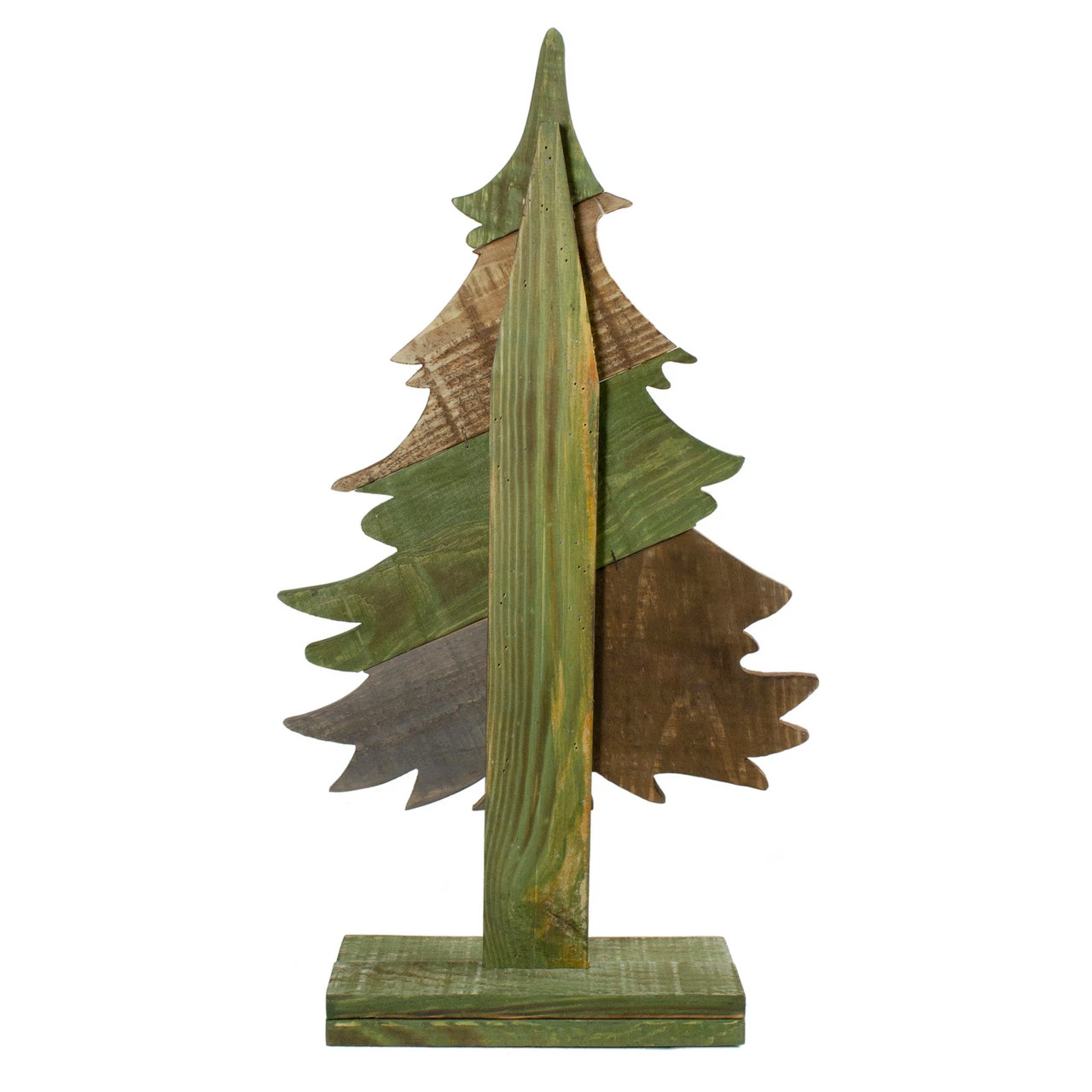 Northlight 20.5" Green And Brown Textured Wood Tabletop Christmas Tree 6 Northlight 20.5" Green And Brown Textured Wood Tabletop Christmas Tree - Image 6