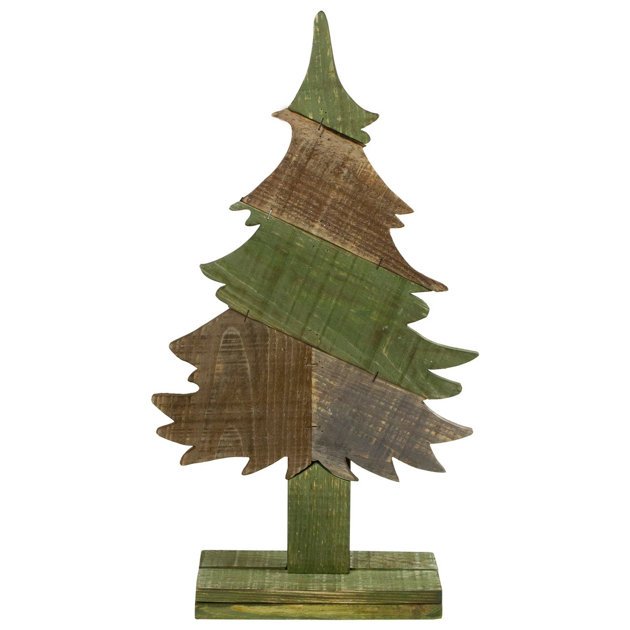 Northlight 20.5" Green And Brown Textured Wood Tabletop Christmas Tree 1 Northlight 20.5" Green And Brown Textured Wood Tabletop Christmas Tree