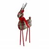 Northlight 16" Red And Green Plaid Standing Reindeer Christmas Figure