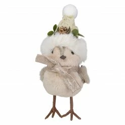 Northlight 8" Beige And White Plush Bird In Santa Hat Christmas Figure -Northlight Shop northlight ns88333 1 sample 75276.1665346763