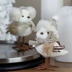 Northlight 5.25" White And Gold Bird In Winter Hat Christmas Figure -Northlight Shop northlight ns88335 5 19113.1600996804