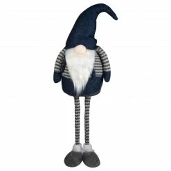 Northlight 41" LED Lighted Blue And Gray Extendable Gnome Christmas Figure