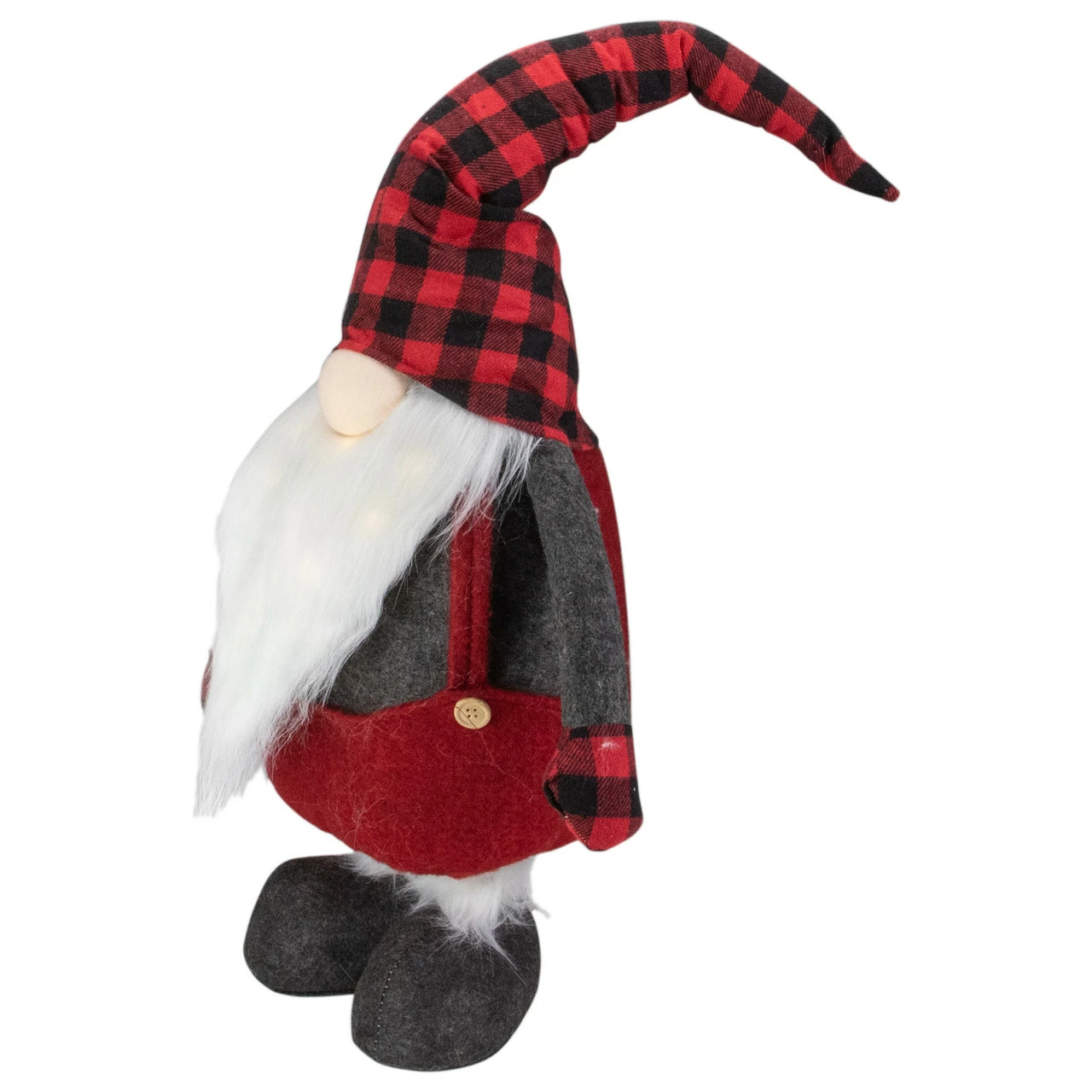 Northlight 41-Inch LED Lighted Red And Black Plaid Extendable Gnome Christmas Figure 3 Northlight 41-Inch LED Lighted Red And Black Plaid Extendable Gnome Christmas Figure - Image 3