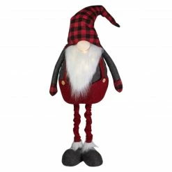 Northlight 41-Inch LED Lighted Red And Black Plaid Extendable Gnome Christmas Figure