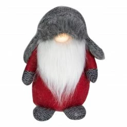 Northlight 8.25" LED Lighted Red And Gray Gnome Christmas Figure