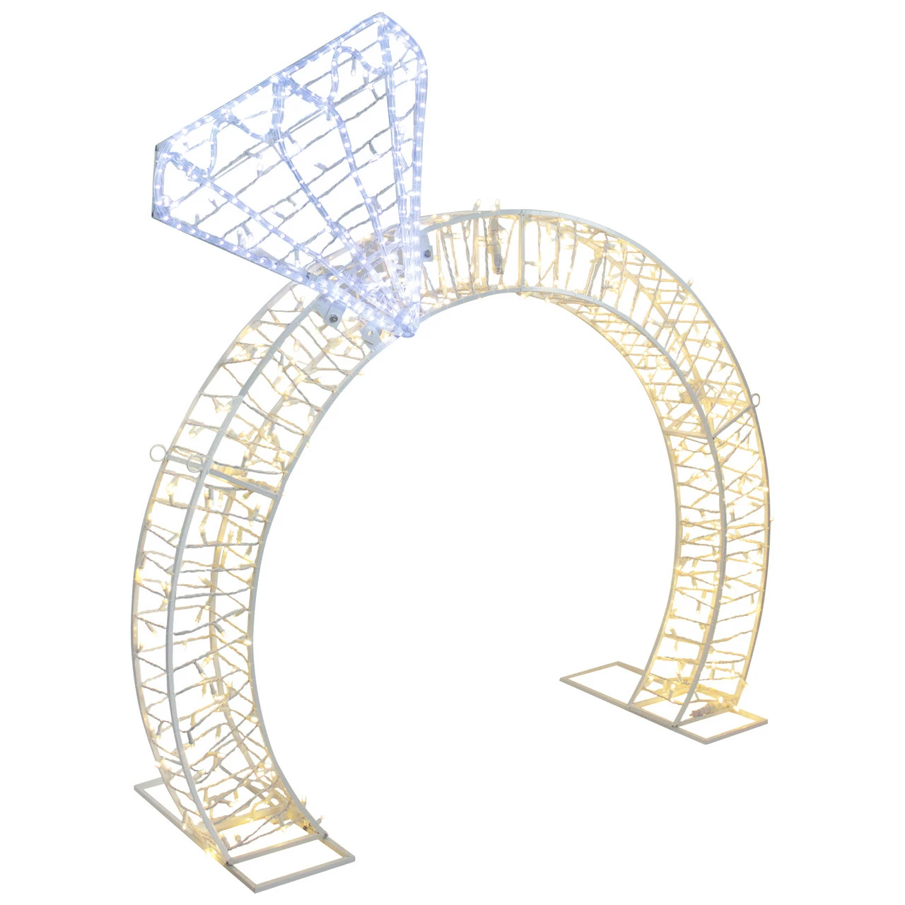 Northlight 5ft Lighted Commercial Grade LED Diamond Ring Outdoor Display Decoration 4 Northlight 5ft Lighted Commercial Grade LED Diamond Ring Outdoor Display Decoration - Image 4